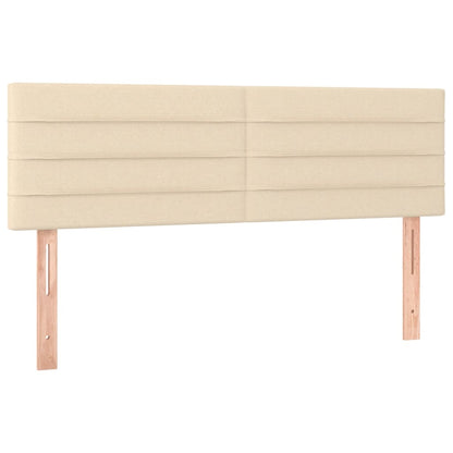 Boxspring met matras stof crèmekleurig 140x190 cm 140 x 190 cm Horizontale strepen