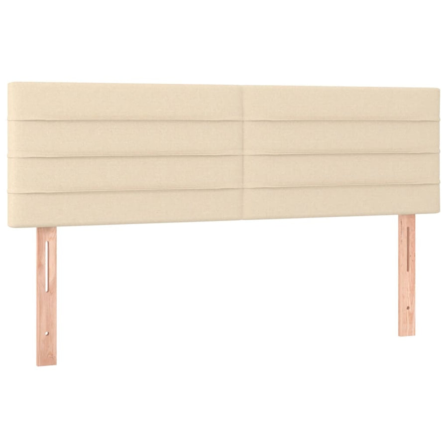 Boxspring met matras stof crèmekleurig 140x190 cm 140 x 190 cm Horizontale strepen