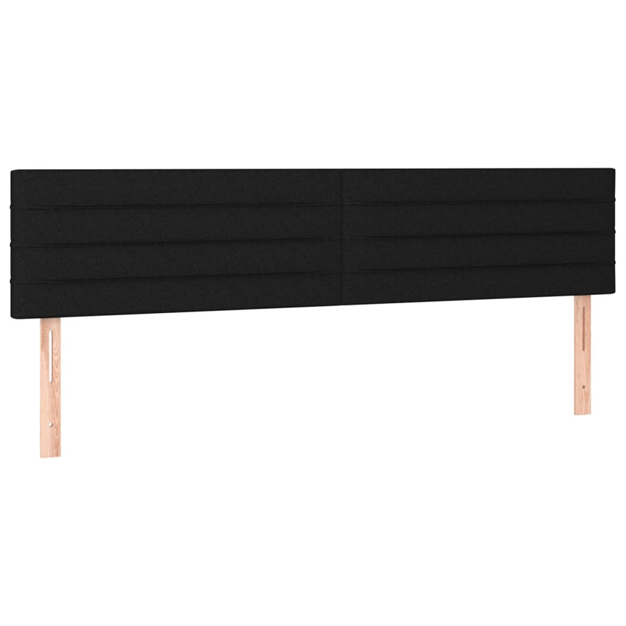 Boxspring Met Matras Stof Zwart 160 x 200 cm Horizontale strepen