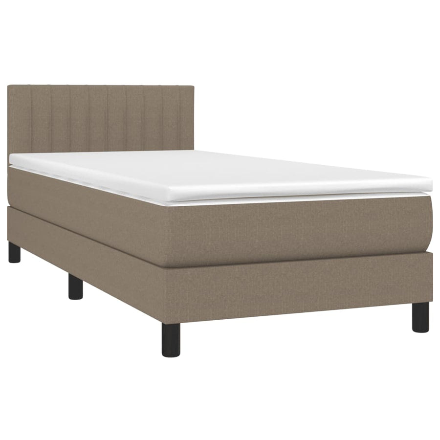 Boxspring met matras stof taupe 80x200 cm 80 x 200 cm Taupe