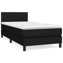 Boxspring Met Matras Stof Zwart 90 x 190 cm Verticale strepen