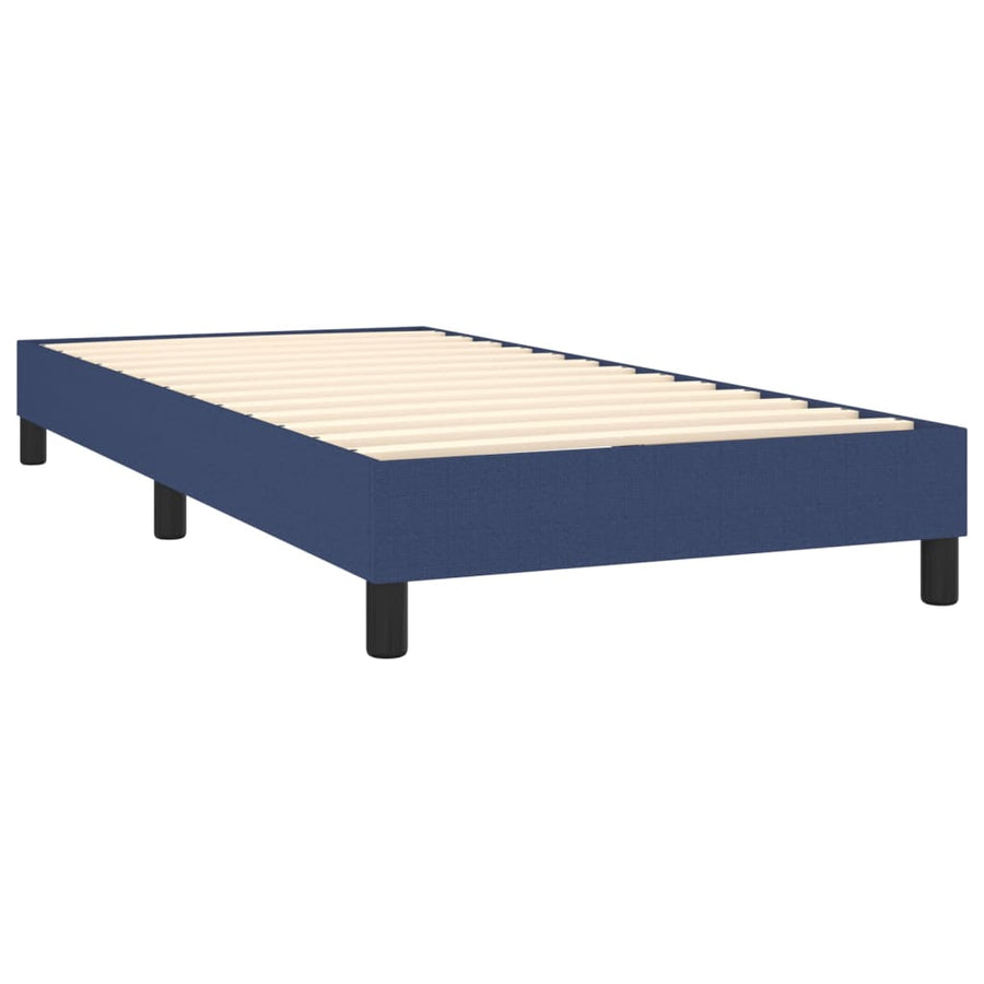 Boxspring Met Matras Stof Blauw 90 x 190 cm Verticale strepen