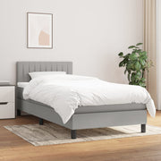 Boxspring 90x200 cm lichtgrijs met matras