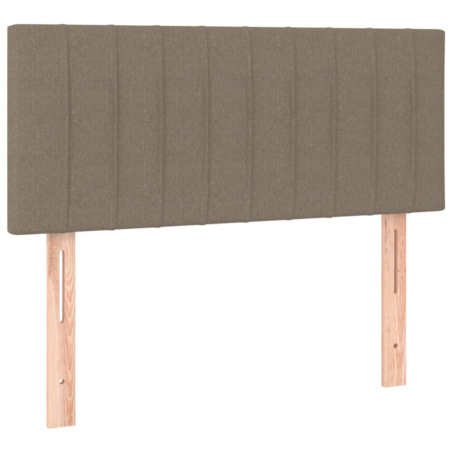 Boxspring met matras stof taupe 90x200 cm 90 x 200 cm Verticale strepen