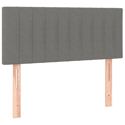 Boxspring Met Matras Stof Donkergrijs 100 x 200 cm Verticale strepen