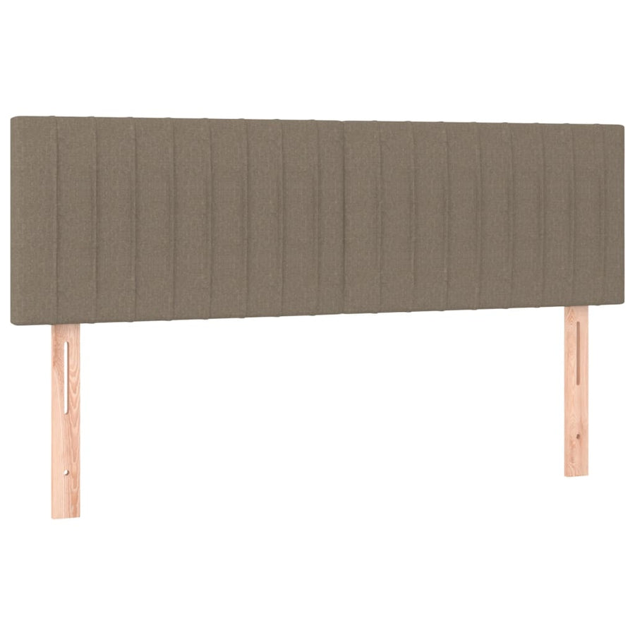 Boxspring Met Matras Stof Taupe 140 x 190 cm Verticale strepen
