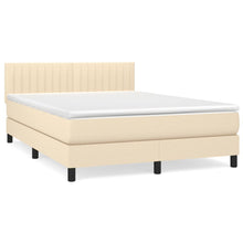 Boxspring met matras stof crèmekleurig 140x190 cm 140 x 190 cm Crème