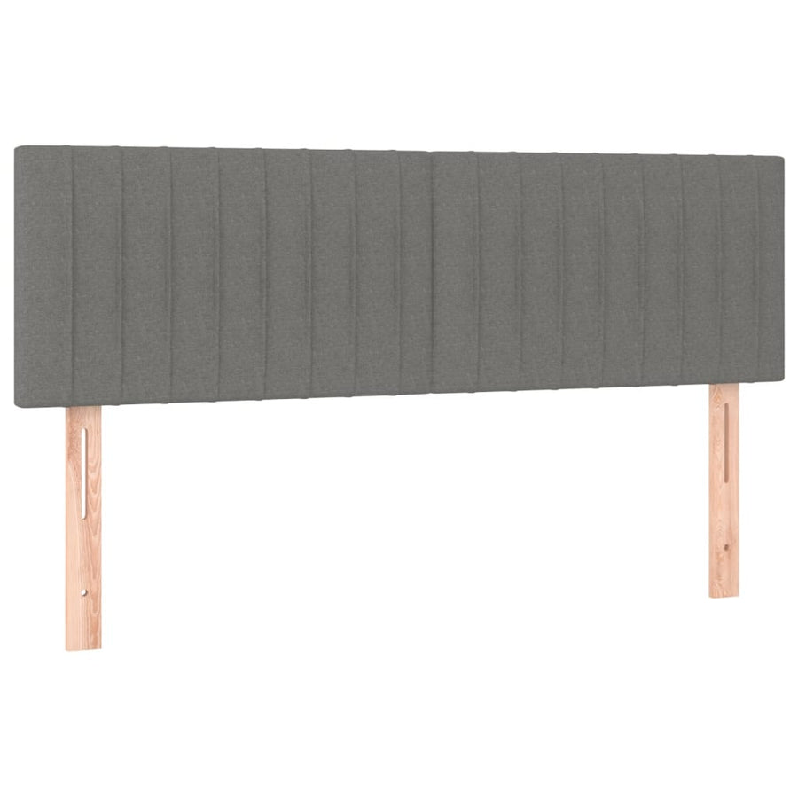 Boxspring Met Matras Stof Donkergrijs 140 x 200 cm Verticale strepen