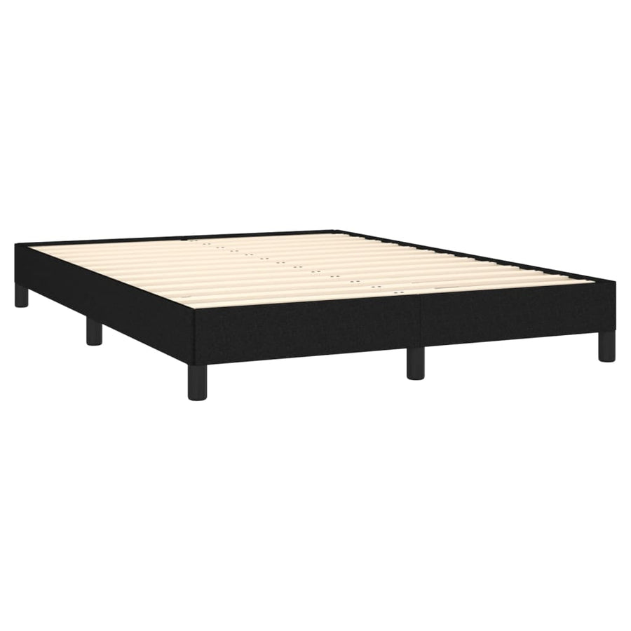 Boxspring Met Matras Stof Zwart 140 x 200 cm Verticale strepen