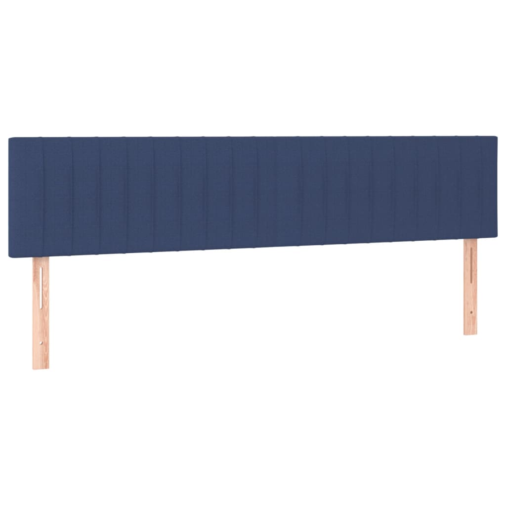 Boxspring Met Matras Stof Blauw 160 x 200 cm Verticale strepen