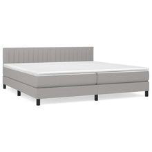 Boxspring Met Matras Stof Lichtgrijs 200 x 200 cm Verticale strepen