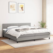 Boxspring 200x200 cm lichtgrijs met matras