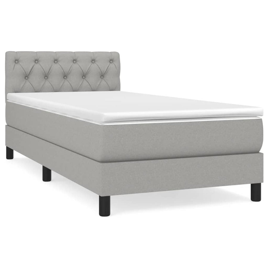 Boxspring Met Matras Stof Lichtgrijs 80 x 200 cm Getuft ontwerp