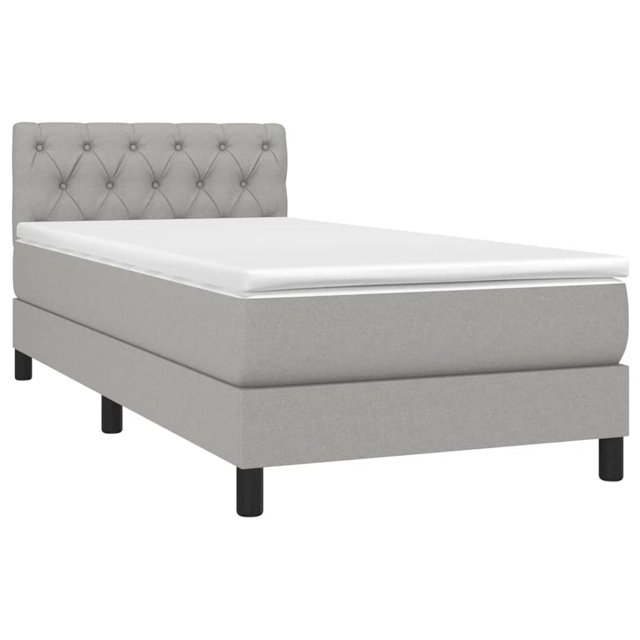 Boxspring Met Matras Stof Lichtgrijs 80 x 200 cm Getuft ontwerp