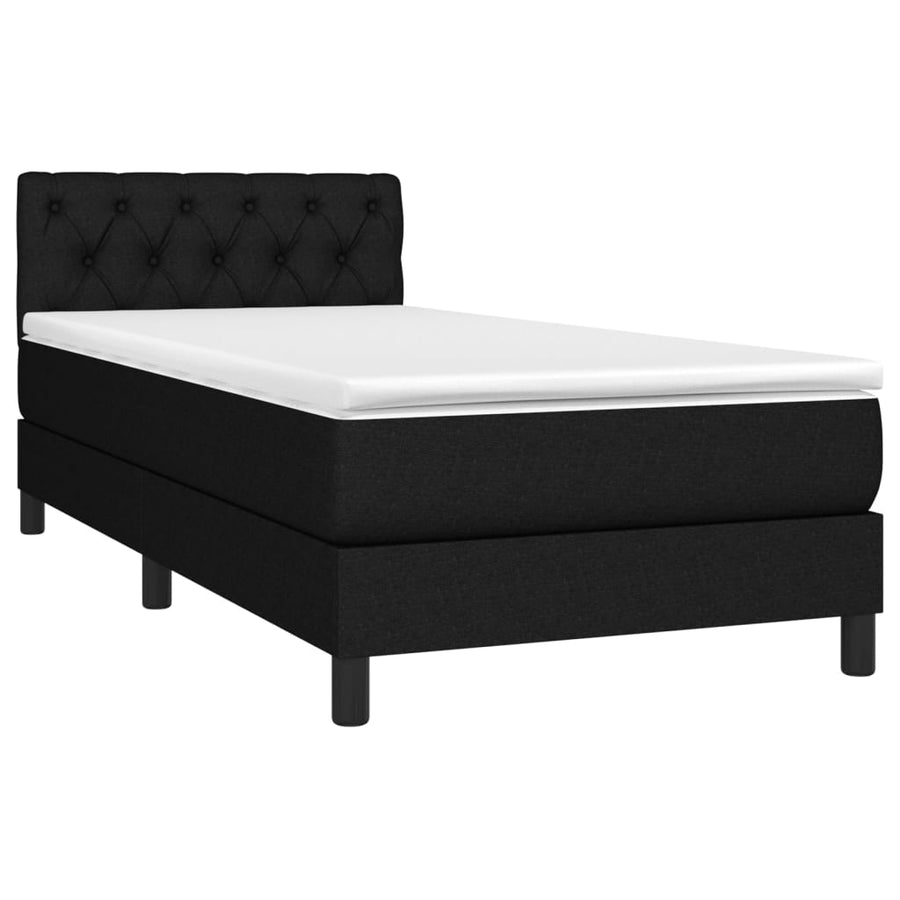 Boxspring Met Matras Stof Zwart 80 x 200 cm Getuft ontwerp