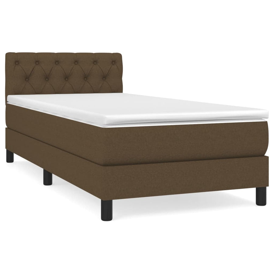 Boxspring Met Matras Stof Donkerbruin 80 x 200 cm Getuft ontwerp