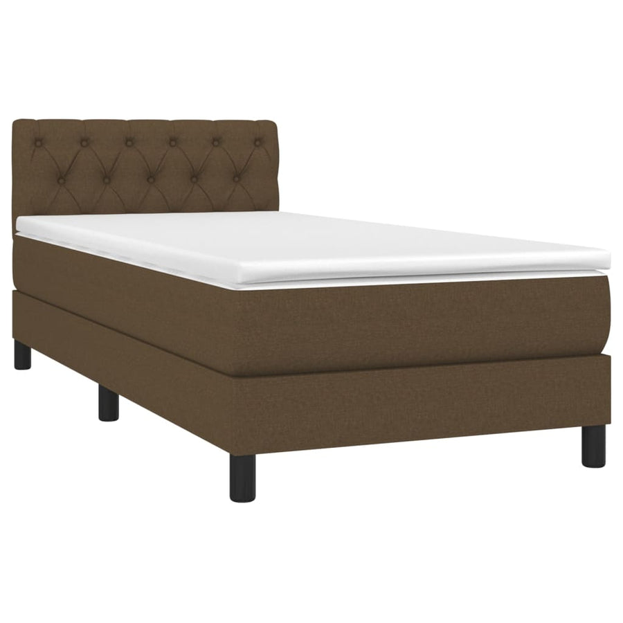 Boxspring Met Matras Stof Donkerbruin 80 x 200 cm Getuft ontwerp