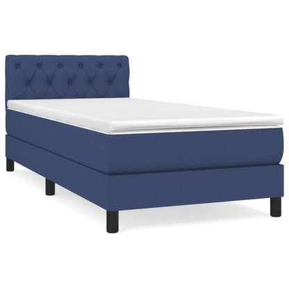 Boxspring Met Matras Stof Blauw 80 x 200 cm Getuft ontwerp