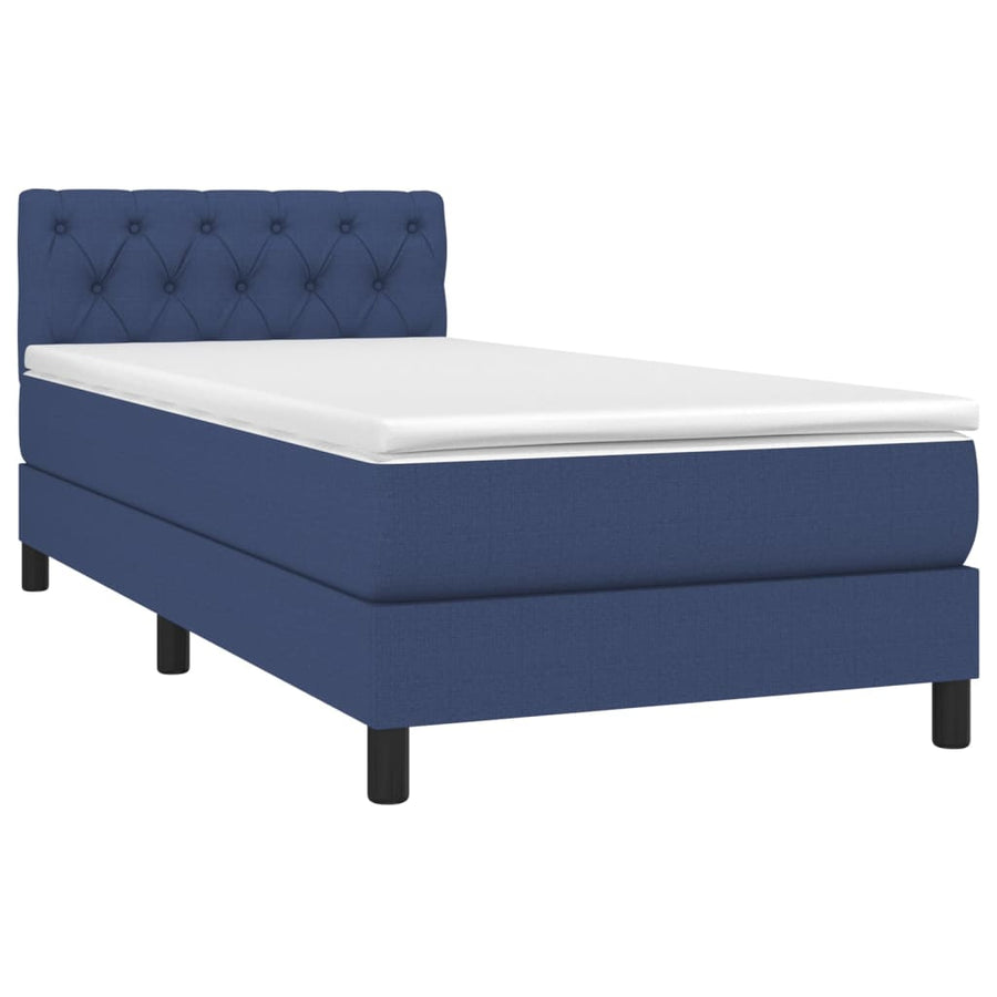 Boxspring Met Matras Stof Blauw 80 x 200 cm Getuft ontwerp