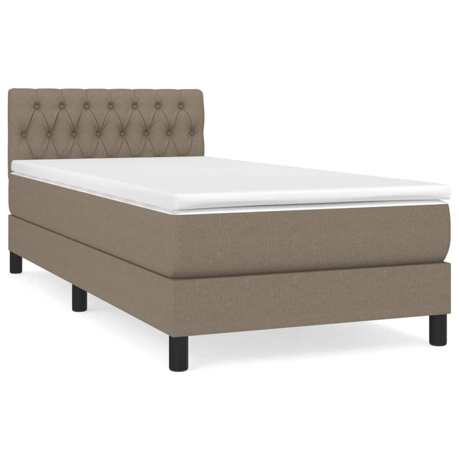 Boxspring met matras stof taupe 90x190 cm 90 x 190 cm Taupe