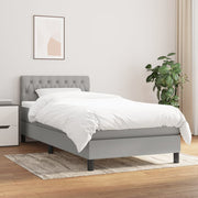 Boxspring 90x200 cm lichtgrijs met matras