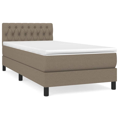 Boxspring met matras stof taupe 90x200 cm 90 x 200 cm Taupe