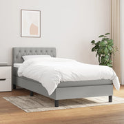 Boxspring 100x200 cm lichtgrijs met matras