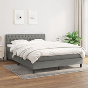 Boxspring met matras 140x190 cm donkergrijs