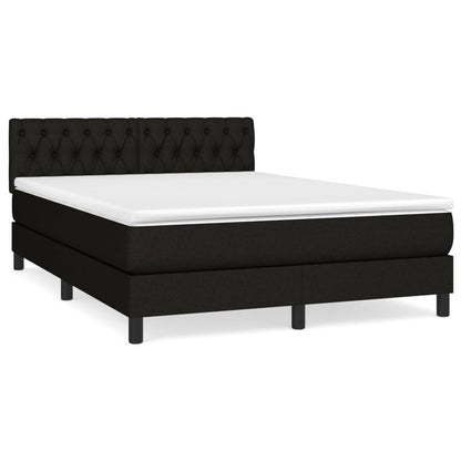 Boxspring Met Matras Stof Zwart 140 x 190 cm Getuft ontwerp