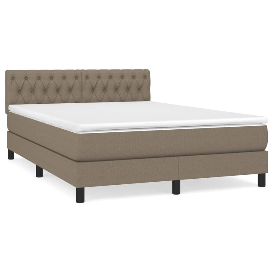 Boxspring Met Matras Stof Taupe 140 x 190 cm Getuft ontwerp
