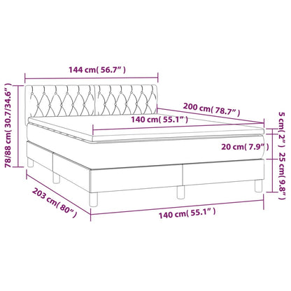Boxspring Met Matras Stof Zwart 140 x 200 cm Getuft ontwerp