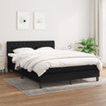 Boxspring met matras stof zwart 140x200 cm
