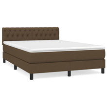 Boxspring Met Matras Stof Donkerbruin 140 x 200 cm Getuft ontwerp