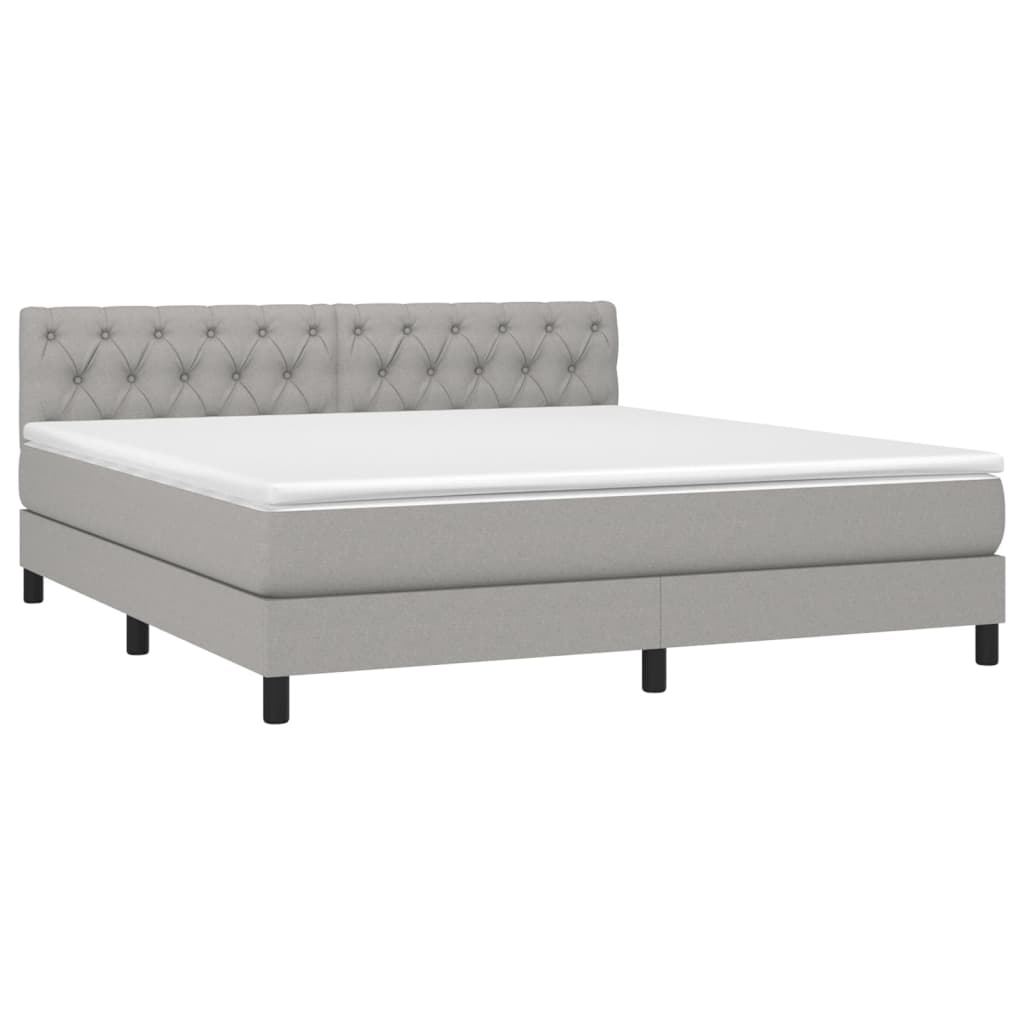 Boxspring Met Matras Stof Lichtgrijs 160 x 200 cm Getuft ontwerp