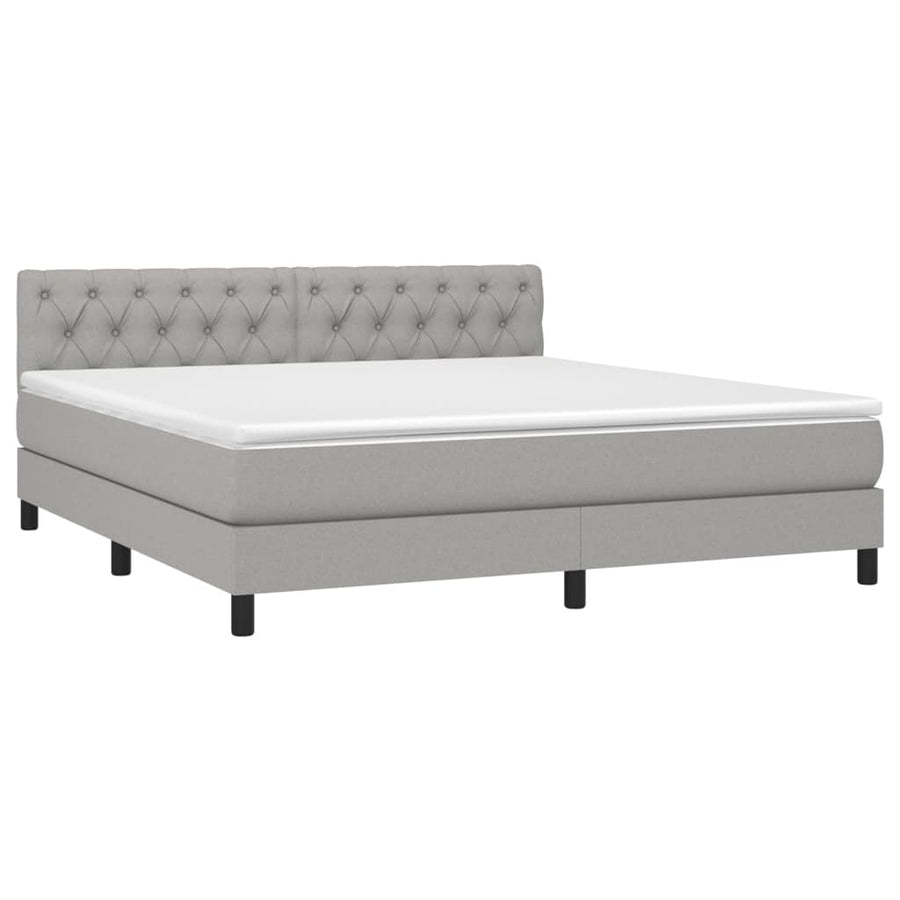Boxspring Met Matras Stof Lichtgrijs 160 x 200 cm Getuft ontwerp
