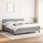 Boxspring Met Matras Stof Lichtgrijs 160 x 200 cm Getuft ontwerp