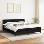 Boxspring Met Matras Stof Zwart 160 x 200 cm Getuft ontwerp