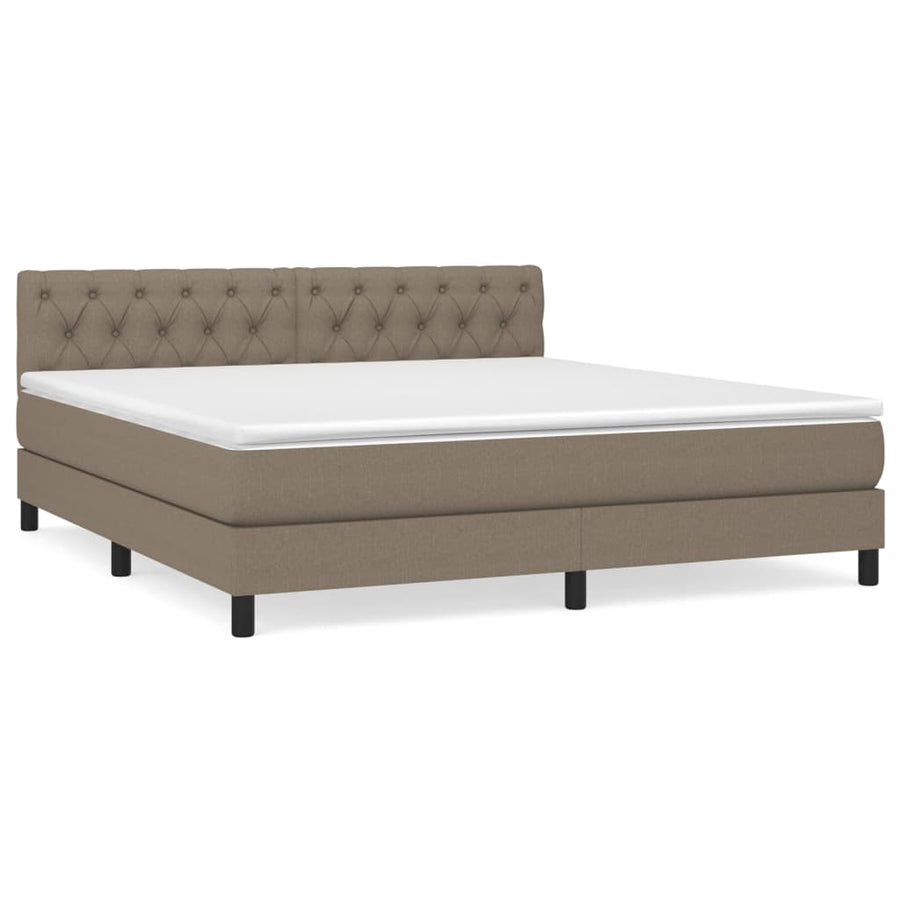Boxspring Met Matras Stof Taupe 160 x 200 cm Getuft ontwerp