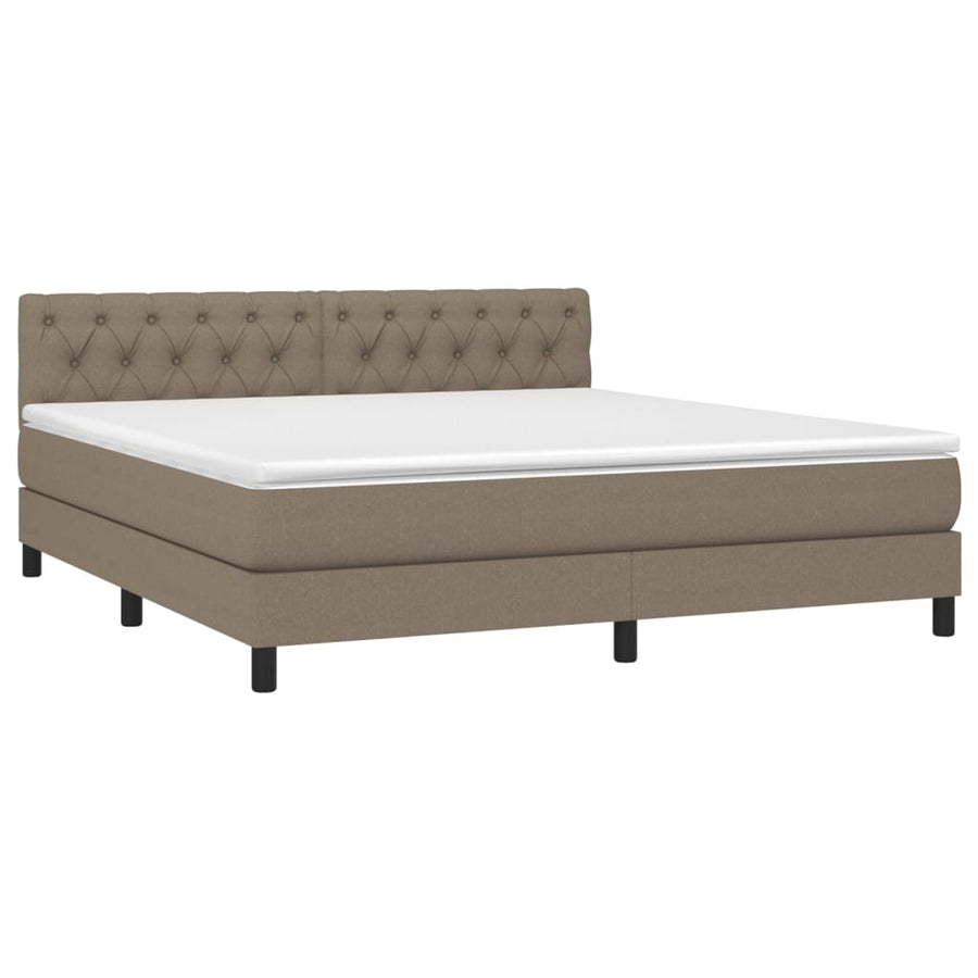 Boxspring Met Matras Stof Taupe 160 x 200 cm Getuft ontwerp