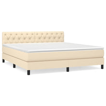 Boxspring Met Matras Stof Kleurig Crème 160 x 200 cm Getuft ontwerp