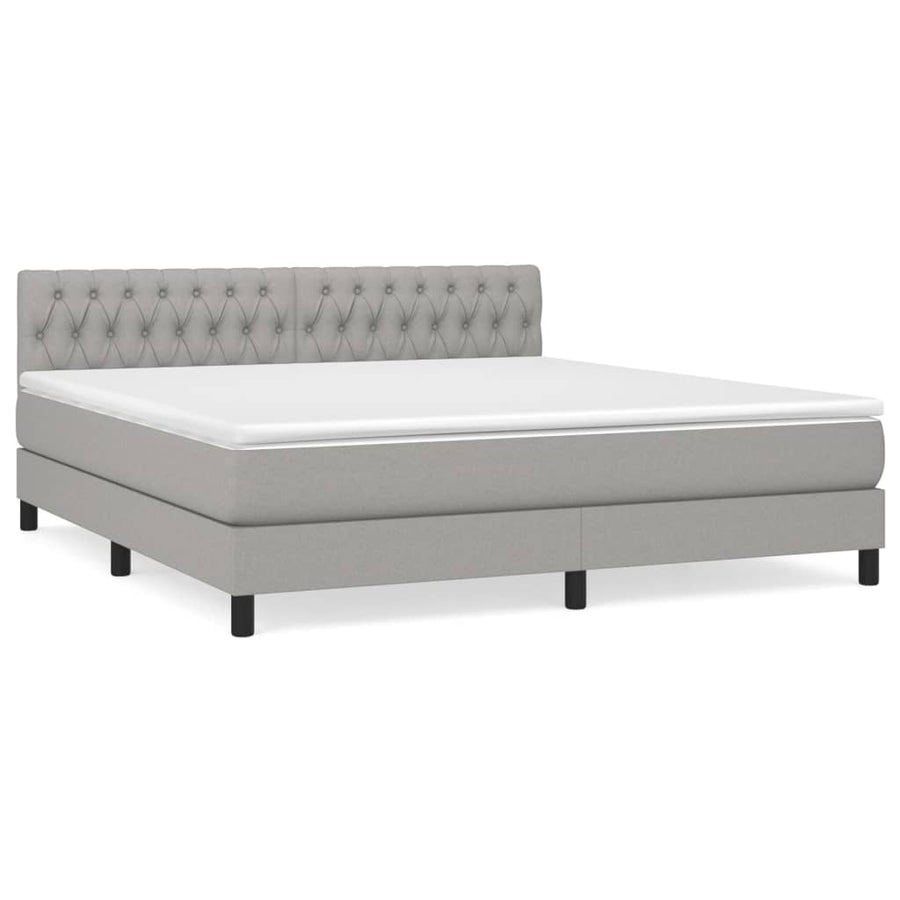 Boxspring Met Matras Stof Lichtgrijs 180 x 200 cm Getuft ontwerp