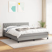 Boxspring 180x200 cm lichtgrijs met pocketvering matras