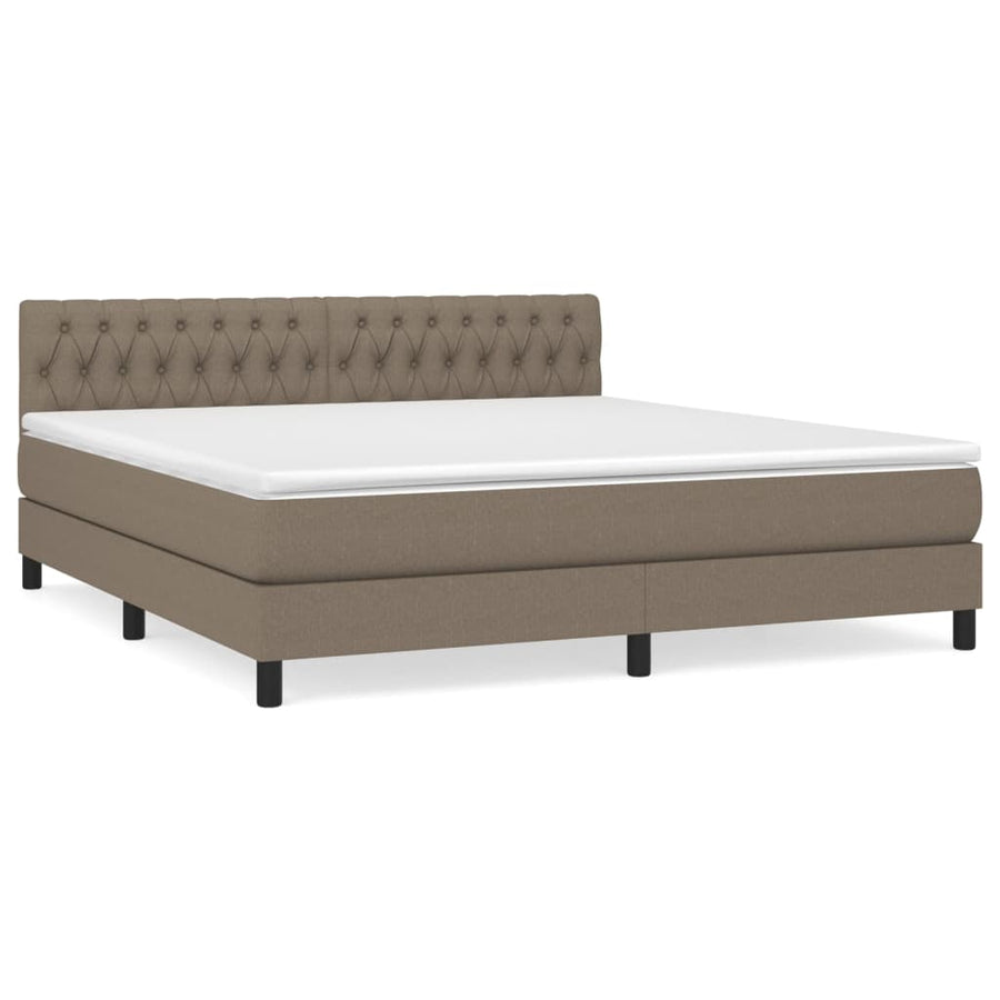 Boxspring Met Matras Stof Taupe 180X200 Cm Taupe 180 x 200 cm Getuft ontwerp