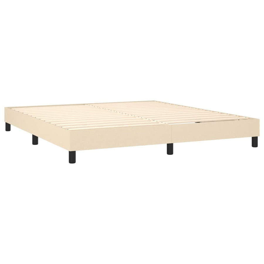 Boxspring Met Matras Stof Crèmekleurig 180X200 Cm 180 x 200 cm Getuft ontwerp