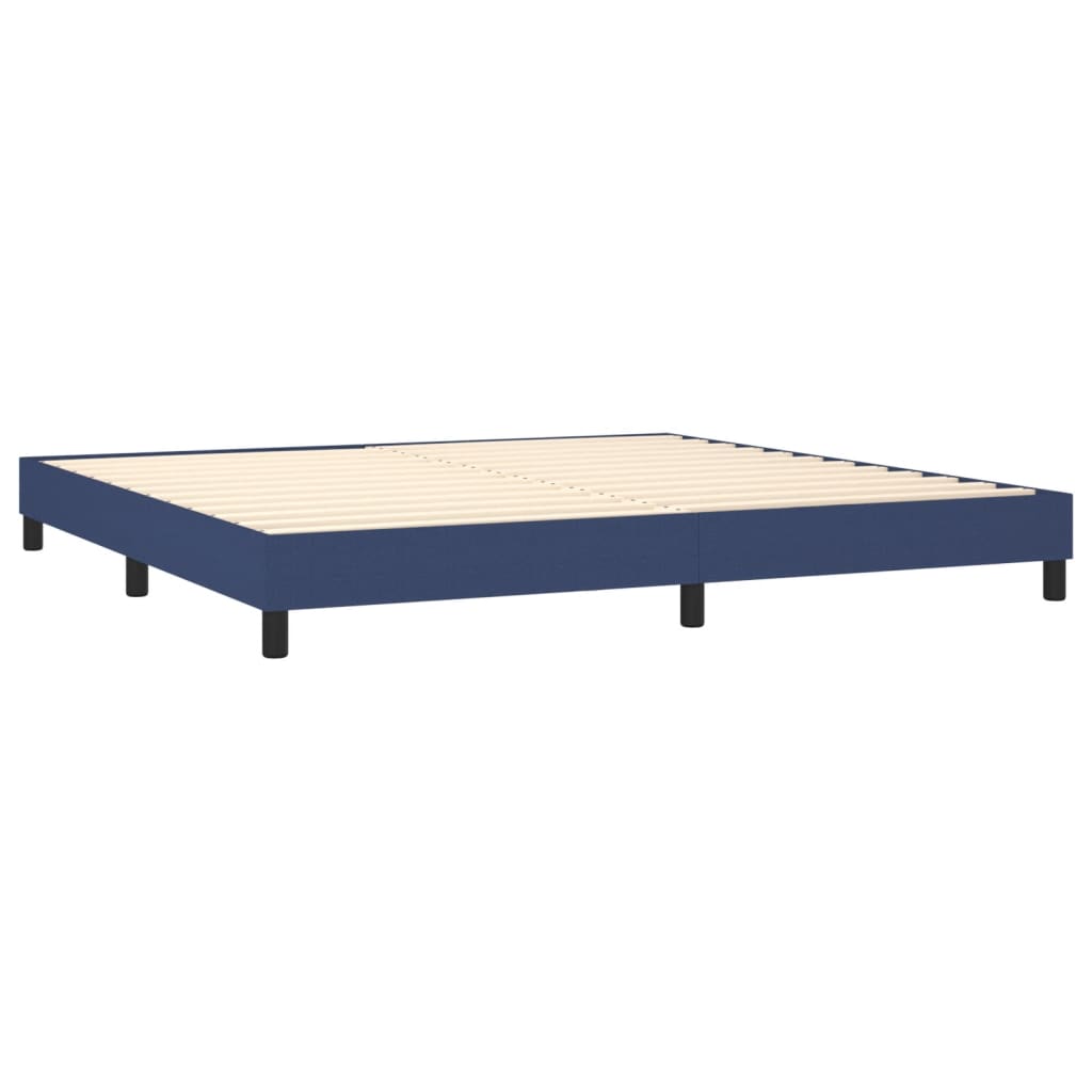 Boxspring Met Matras Stof Blauw 200 x 200 cm Getuft ontwerp