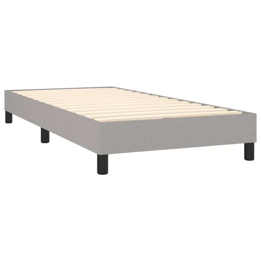 Boxspring Met Matras Stof Lichtgrijs 80 x 200 cm Knopen