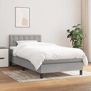 Boxspring met matras lichtgrijs 90x190 cm