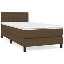 Boxspring Met Matras Stof Donkerbruin 90 x 190 cm Knopen