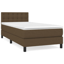 Boxspring Met Matras Stof Donkerbruin 90 x 200 cm Knopen