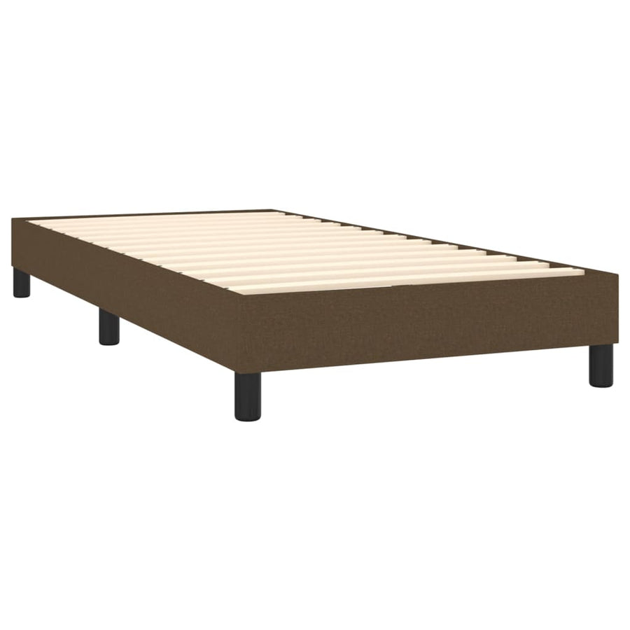 Boxspring Met Matras Stof Donkerbruin 90 x 200 cm Knopen
